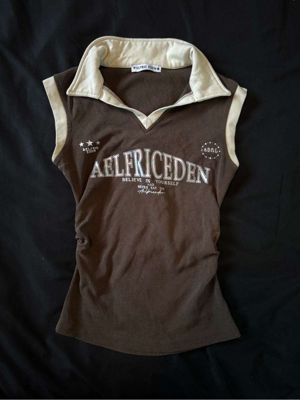 Aelfric Eden Brown Y2K Sleeveless Polo Tank - Aelfric Eden